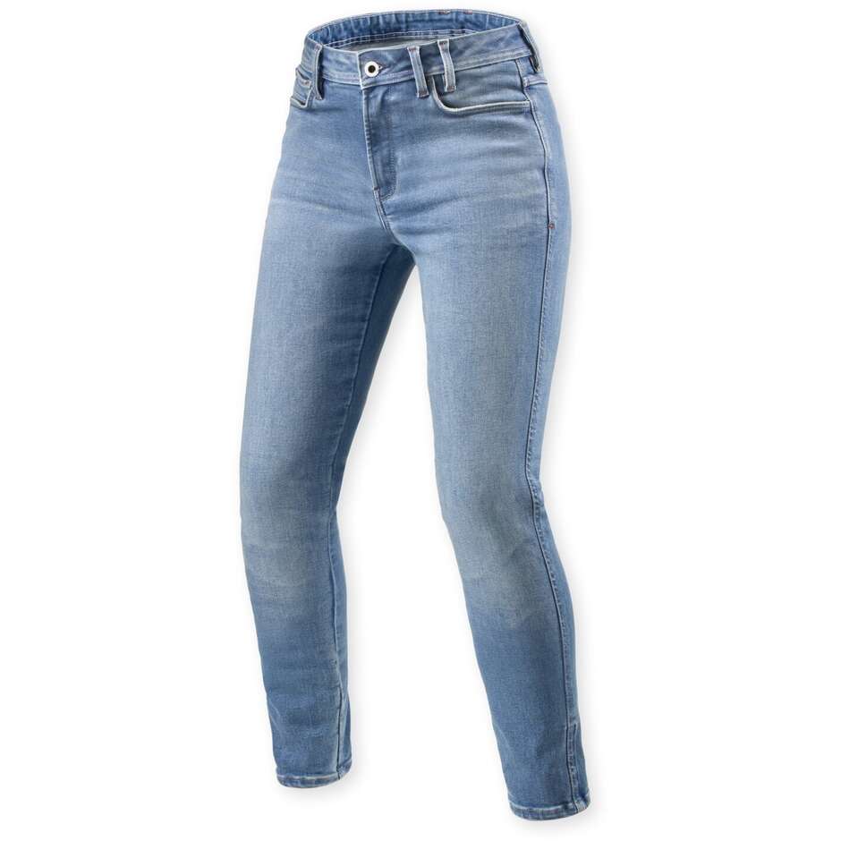 Jean moto skinny pour femme Shelby 3 de Rev'it, gris moyen, d'occasion - L32