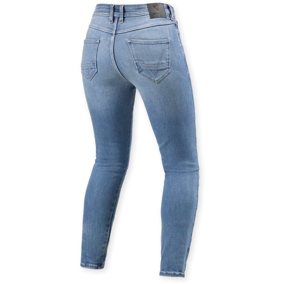 Jean moto skinny pour femme Shelby 3 de Rev'it, gris moyen, d'occasion - L32