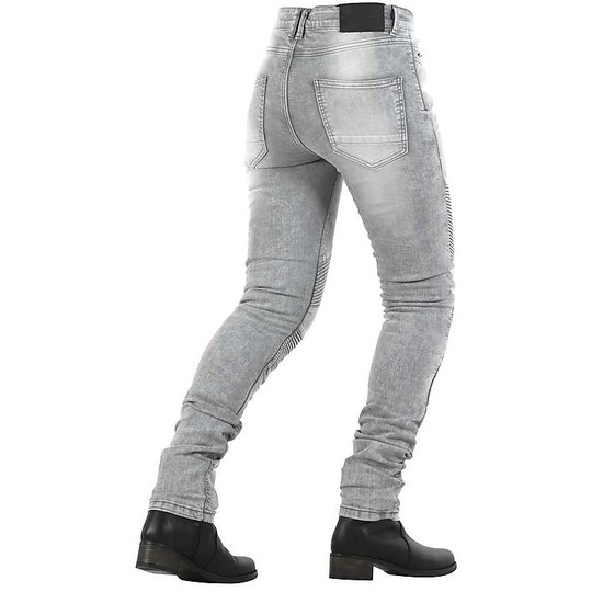 Jean Moto Woman Over Gray Road Snow Overlap CE Approved