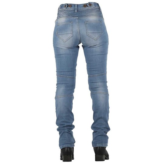 Jean Moto Woman Overlap Imola Sky Blue CE Approved