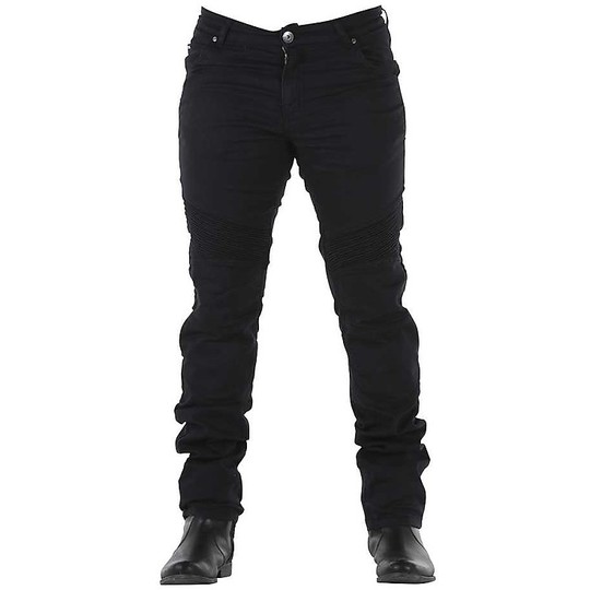 Jean Motorcycle Overlap All Road Castel Black CE with aramid fibers