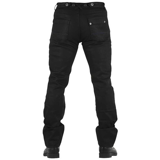 Jean Motorcycle Overlap All Road Sturgis Black Waxed CE with aramid fibers