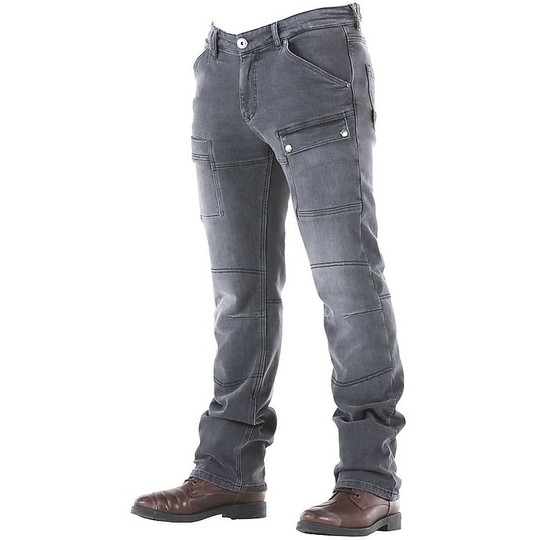 Jean Motorcycle Overlap All Road Sturgis Gray Used CE with aramid fibers