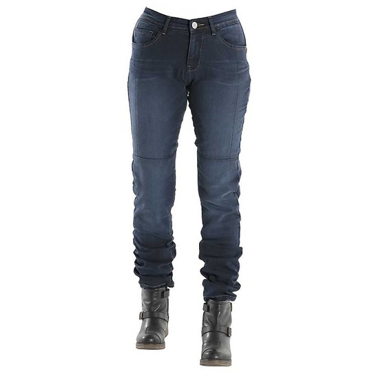 Jean Motorcycle Woman Overlap City Lady Navy CE Approved