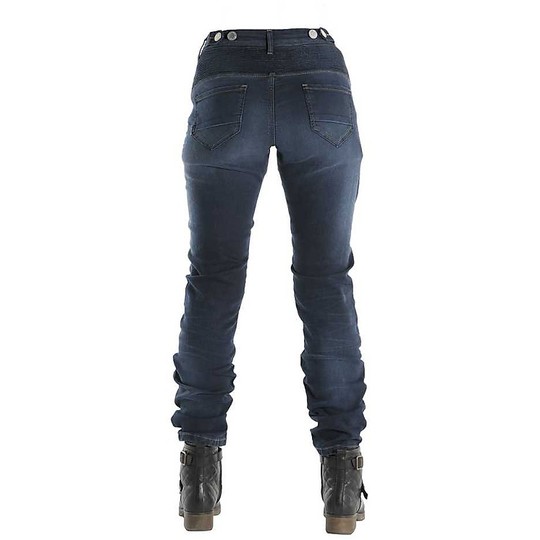 Jean Motorcycle Woman Overlap City Lady Navy CE Approved