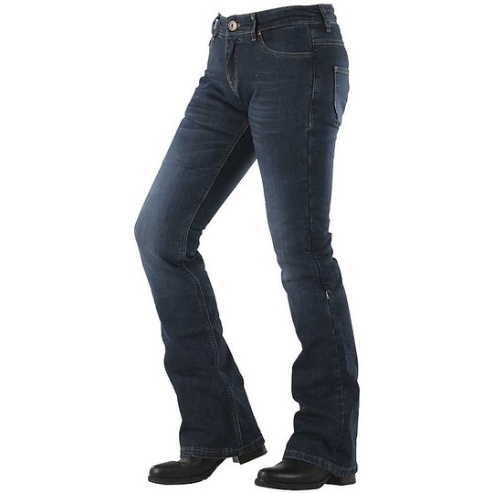 Jean Motorcycle Woman Overlap Harlow Smalt CE Approved