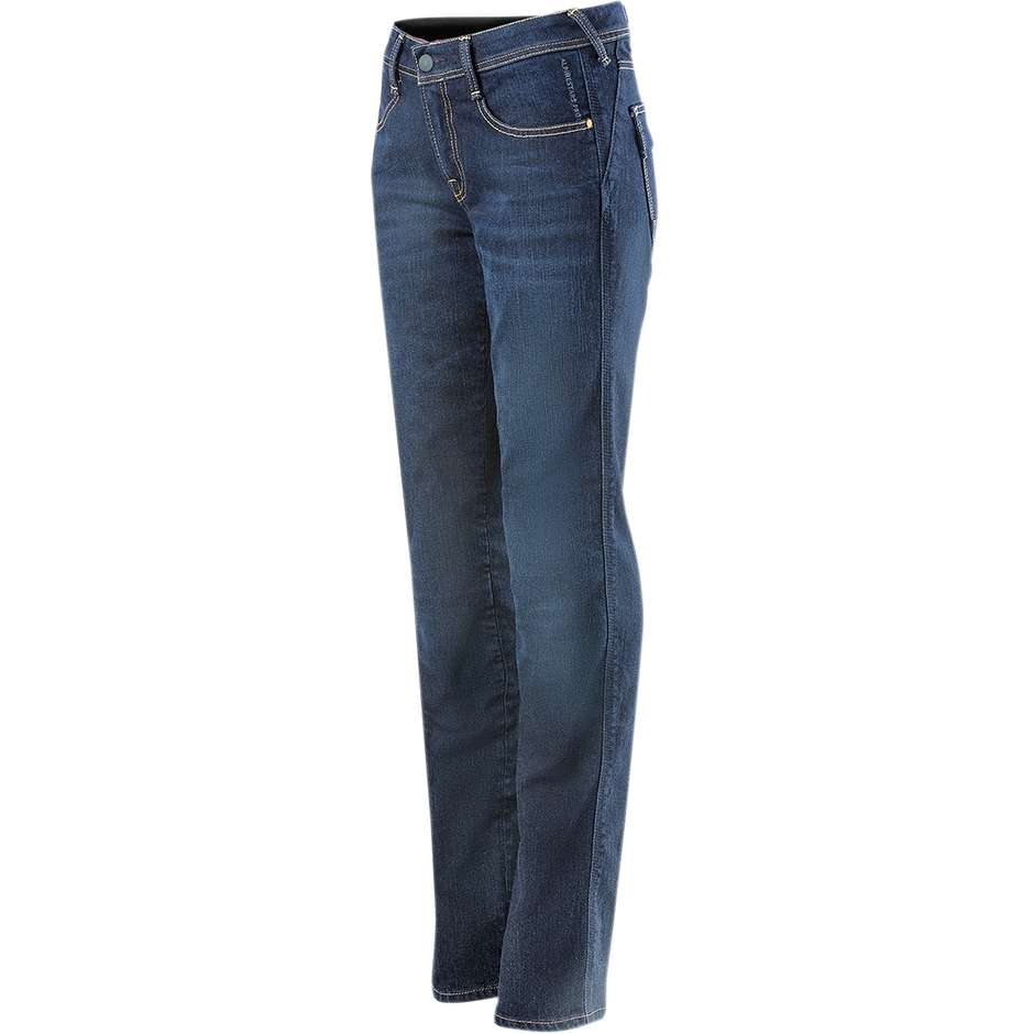 Jeans Femme Alpinestars Stella ANGELES Pantalon Moto Denim Mid Tone Blue