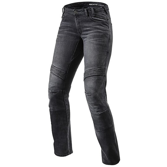Jeans Hosen für Frauen Moto in Denim Rev'it MOTO LADIES Schwarz