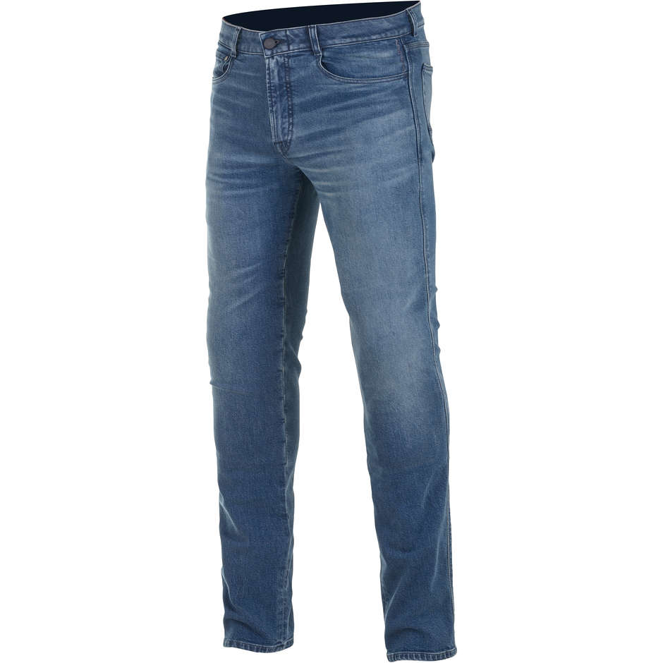 Jeans Moto Casual Alpinestars COPPER V2 PLUS DENIM Regular Fit Aged Worn Blu
