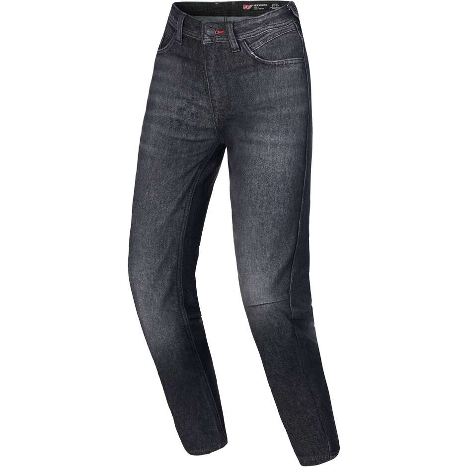 Jeans Moto Donna Alpinestars STELLA FLEX-AST 7 DENIM PANTS SHORT Nero Sbiadito