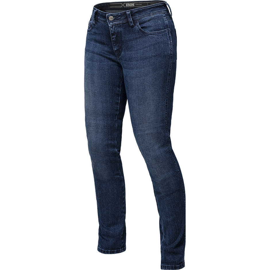 Jeans Moto Donna Ixs Classic AR 1L STRAIGHT Blu