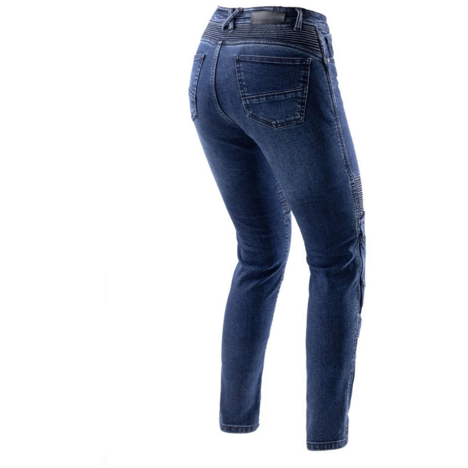 Jeans Moto Donna Rebelhorn AGNESS 2 Monostrato Blu Slavato L30