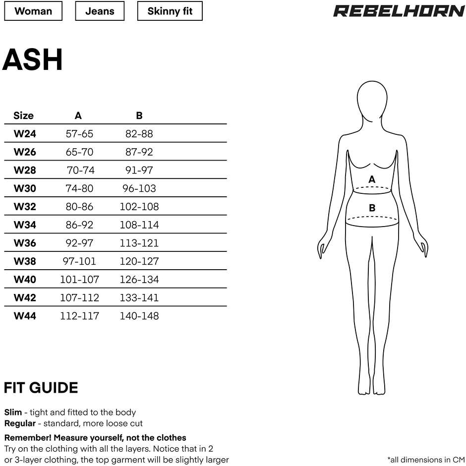 Jeans Moto Donna Rebelhorn ASH Lady Nero L30