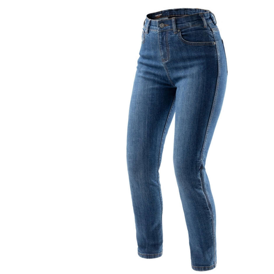 Jeans Moto Donna Rebelhorn CLASSIC Monostrato Blu Slavato L28