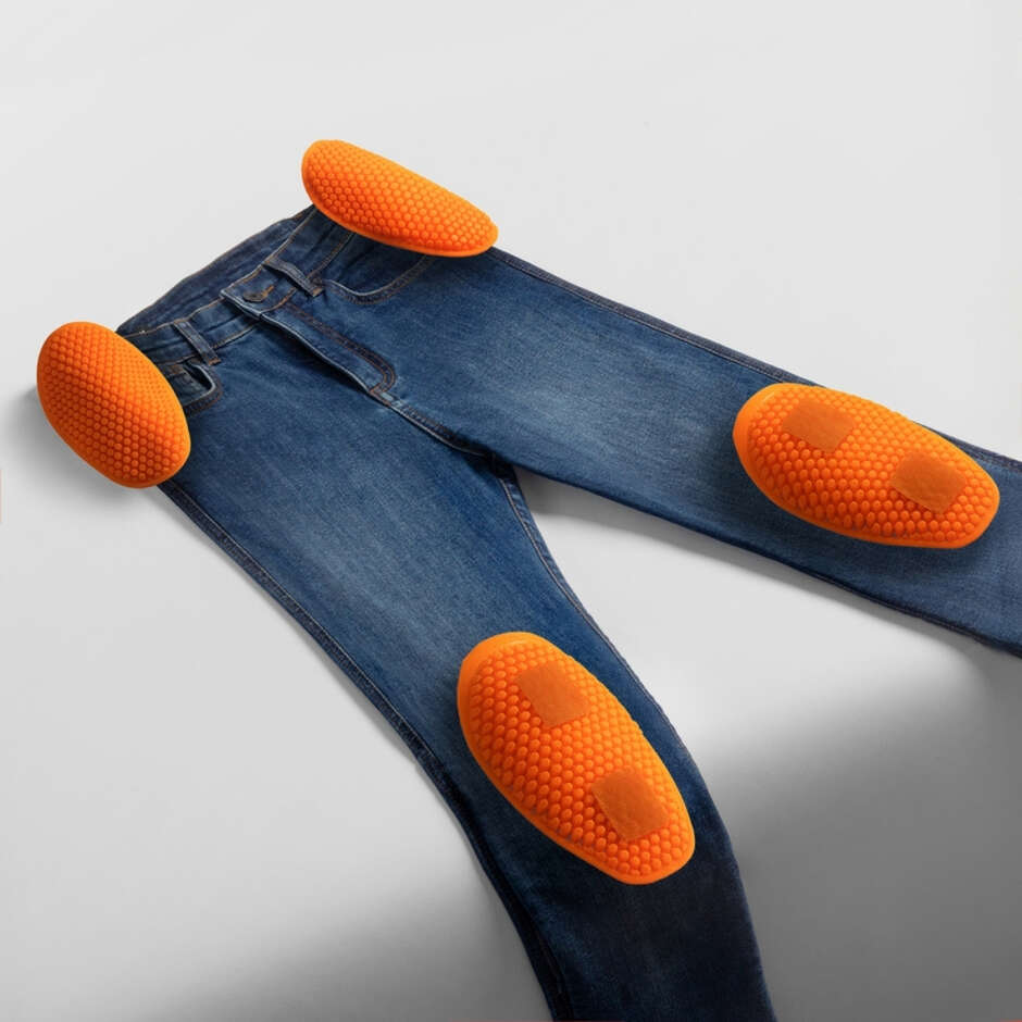 Jeans Moto Donna Rebelhorn CLASSIC Monostrato Blu Slavato L28