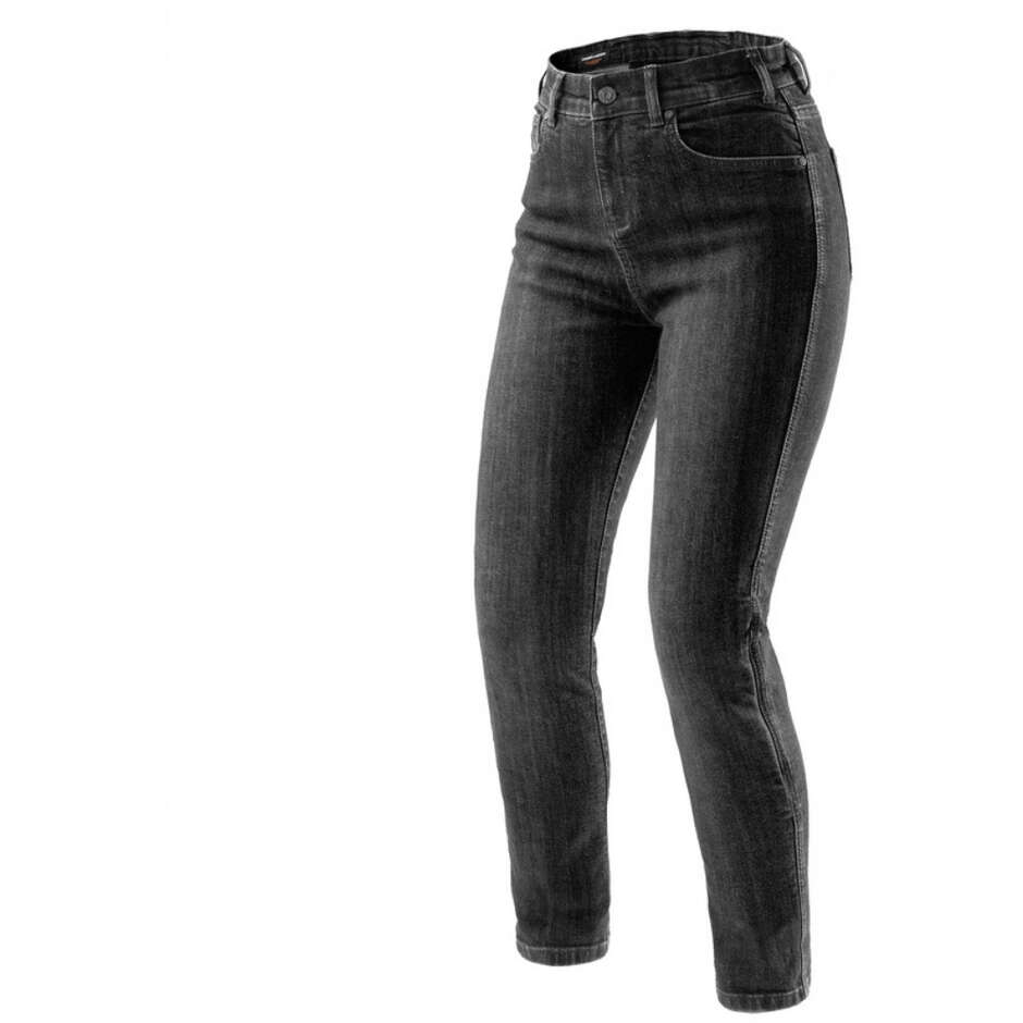 Jeans Moto Donna Rebelhorn CLASSIC Monostrato Nero Lavato L30