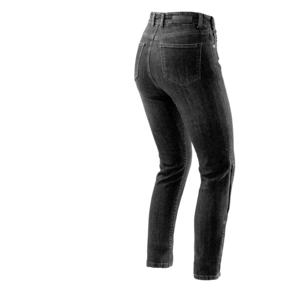 Jeans Moto Donna Rebelhorn CLASSIC Monostrato Nero Lavato L32