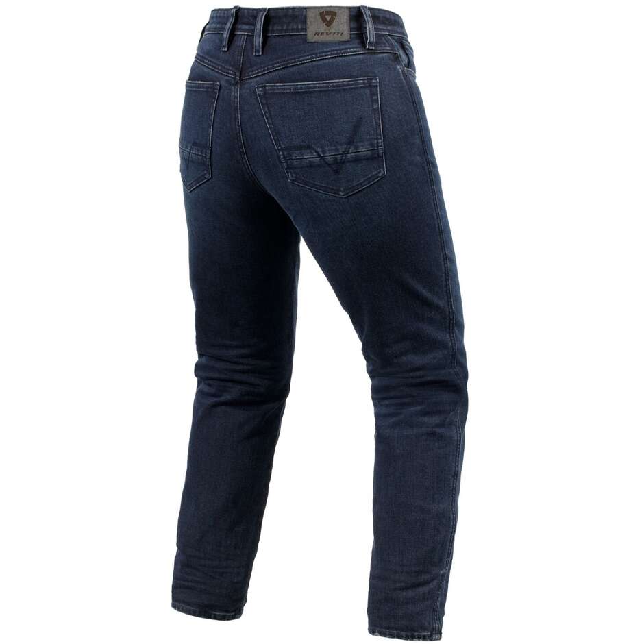 Jeans Moto Donna Rev'it VIOLET LADIES BF Blu Scuro Nero Slavato L32