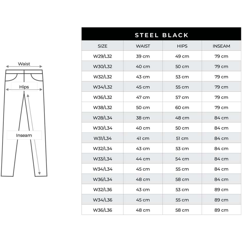 Jeans Moto Pando Moto Men's Slim-Fit Dyneema  STEEL BLACK 02 - L32