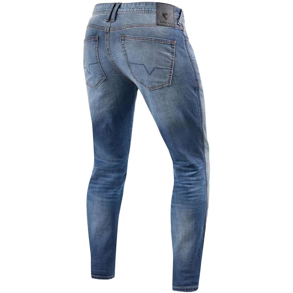 Jeans Moto Rev'it PISTON 2 SK Blu Medio Slavato L36