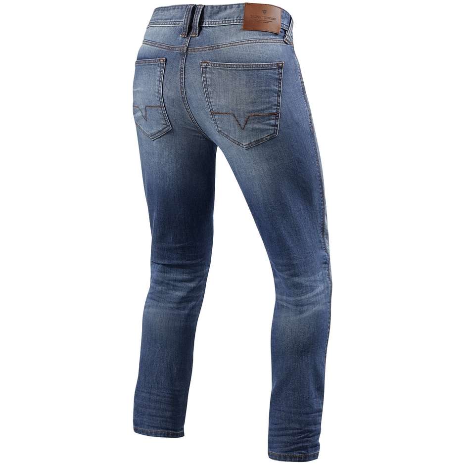 Jeans Moto Rev'it PISTON Blu Medio Slavato L32