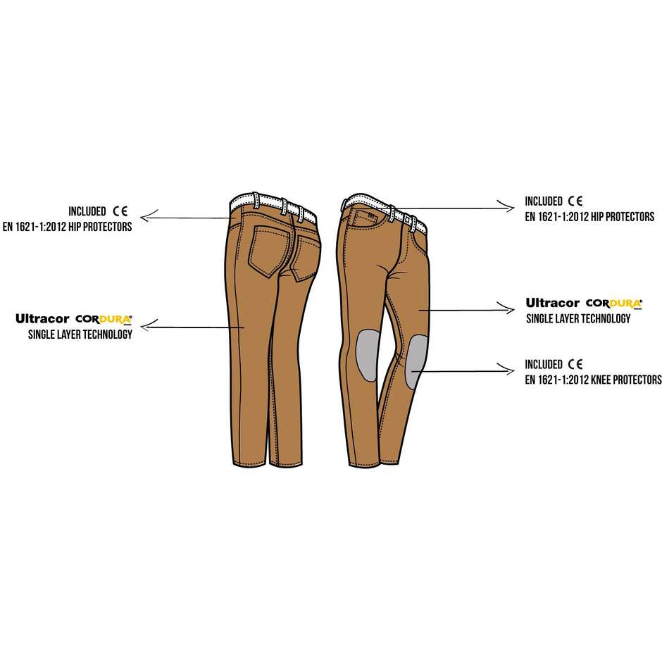 Jeans Trousers Chino Moto Pmj SUNSET Cognac (AA)