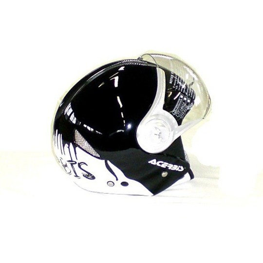 Jet Acerbis Motorradhelm mit Visier Schwarz Zwerg