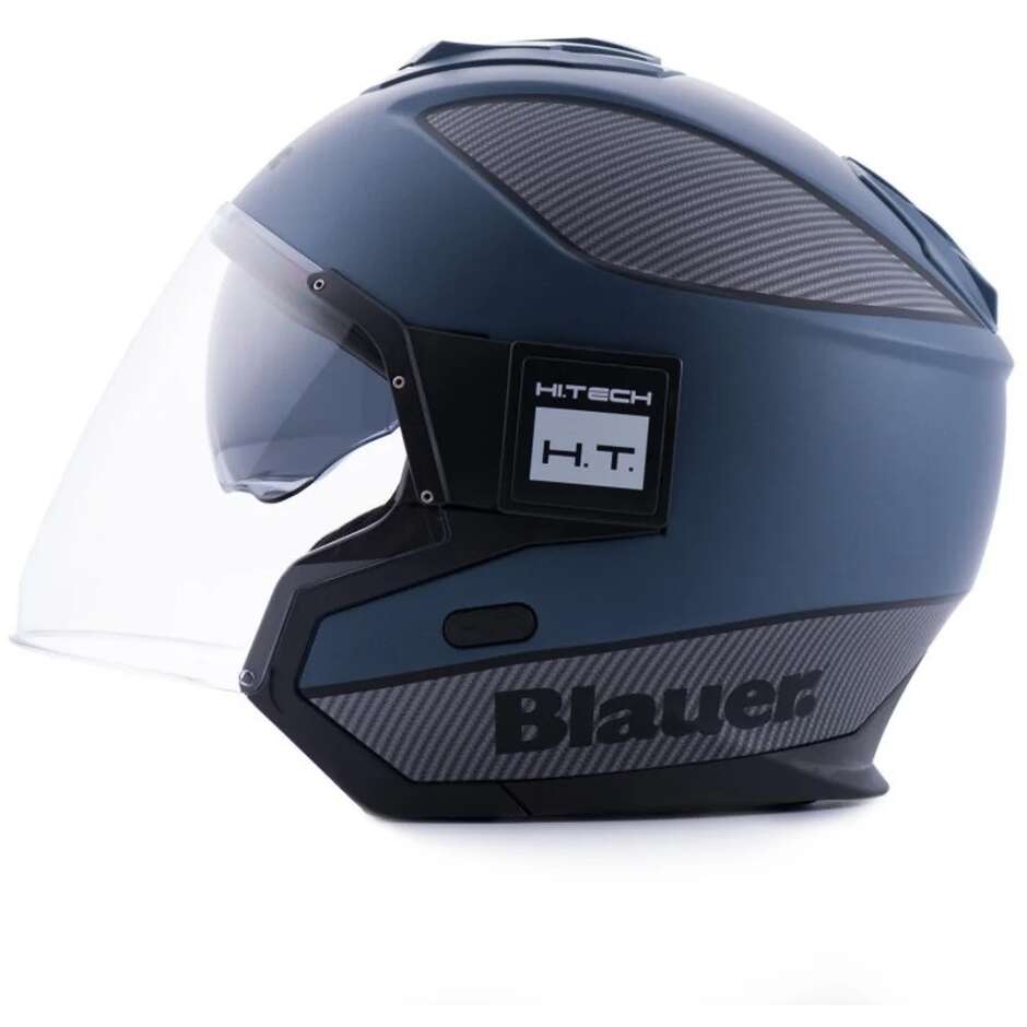 Jet Blauer motorcycle helmet in Blu SOLO BTR Fiber