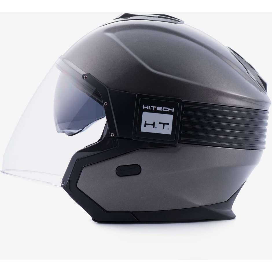 Jet Blauer motorcycle helmet in HACKER BTR Anthracite Matt Black fiber