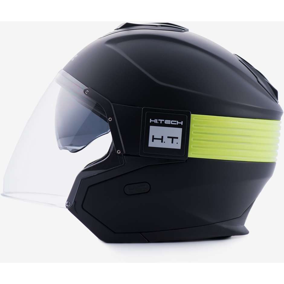 Jet Blauer motorcycle helmet in HACKER BTR fiber Matt Black Yellow