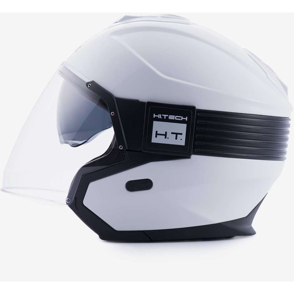 Jet Blauer motorcycle helmet in HACKER BTR Pearl White black fiber