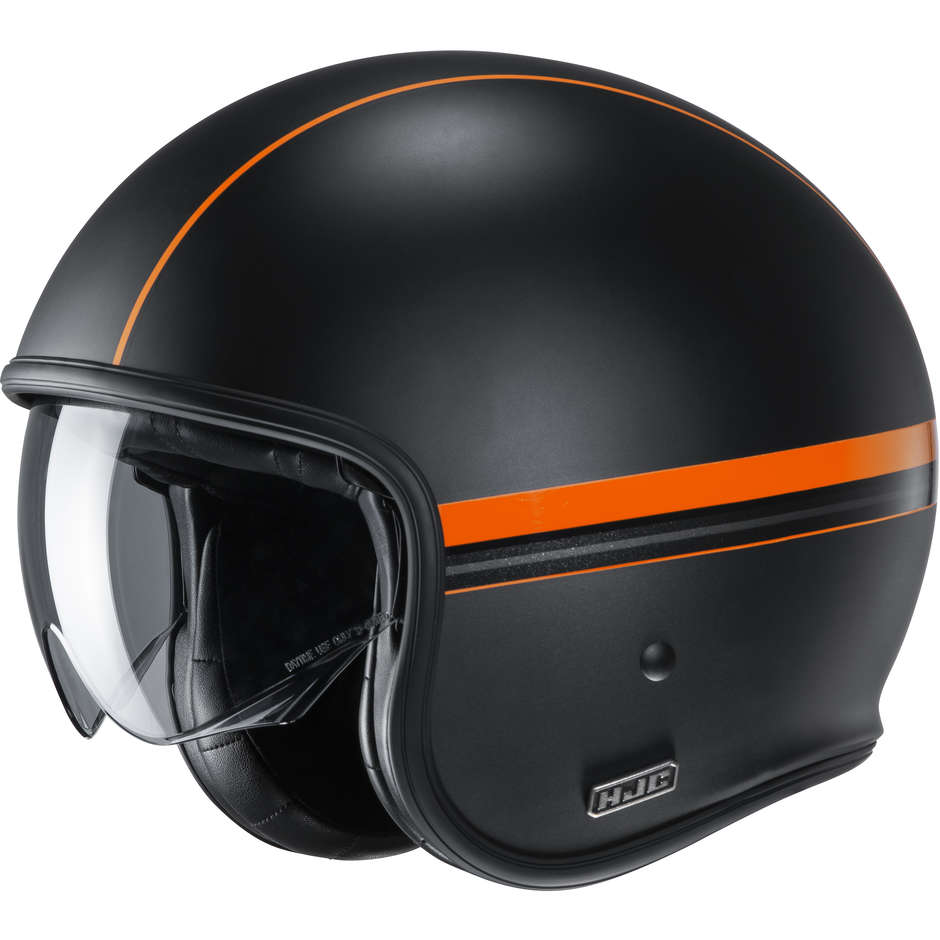 Jet Custom Helm aus Fiber HJC V30 EQUINOX MC7SF Matt Schwarz Orange