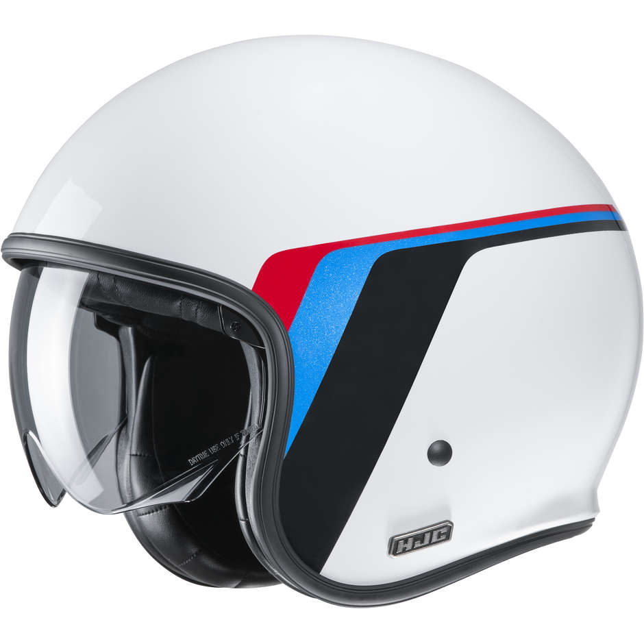 Jet Custom Helm aus Fiber HJC V30 OSOR MC10 Weiß