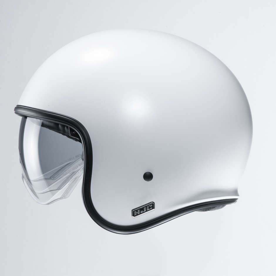 Jet Custom Helm aus HJC V30 Semi Opaque White Fiber