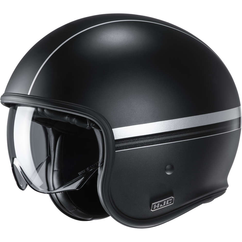 Jet Custom Helmet in Fiber HJC V30 EQUINOX MC5SF Black Matt Gray