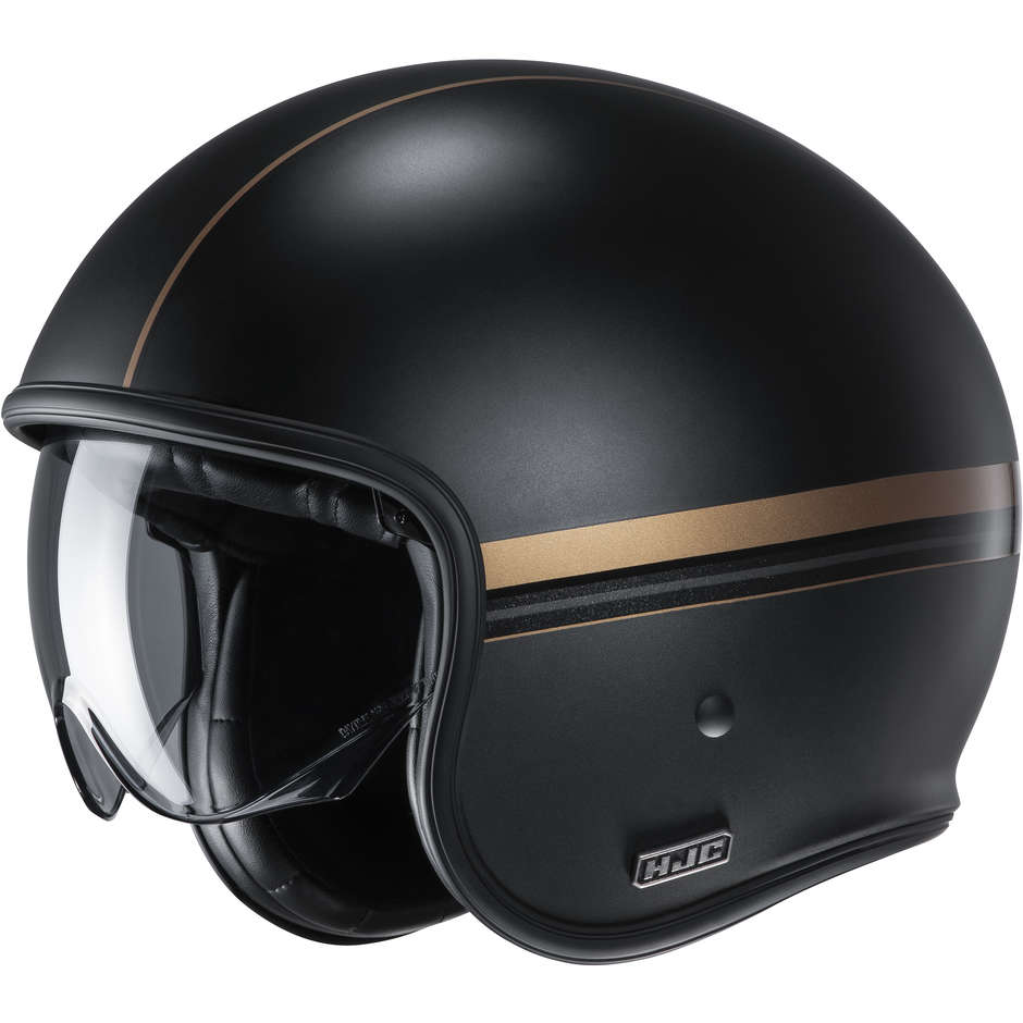 Jet Custom Helmet in Fiber HJC V30 EQUINOX MCMC9SF Matt Black Gold