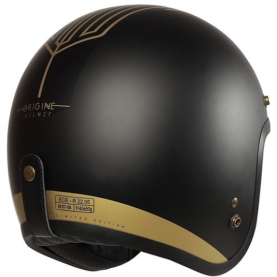 Jet Custom Motorcycle Helmet Origin PRIMO Limited Edition TEN Black + Bubble Smoke Visor
