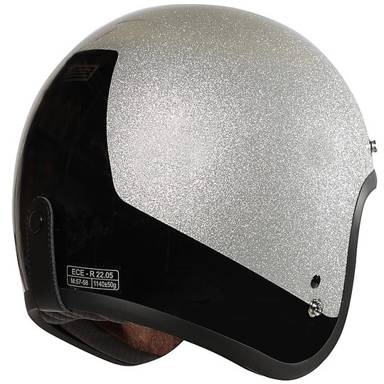 Jet Custom Motorcycle Helmet Originally FIRST COSMO Silver Polished