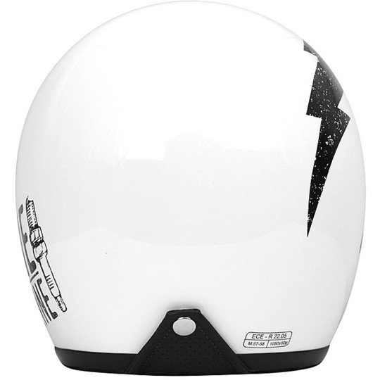 Jet Custom Motorcycle Helmet Origine SPRINT GASOLINE 13 Glossy White