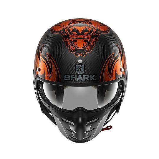 Jet Helm Retro Motorrad Shark S-DRAK CARBON 2 Dagon Carbon Orange