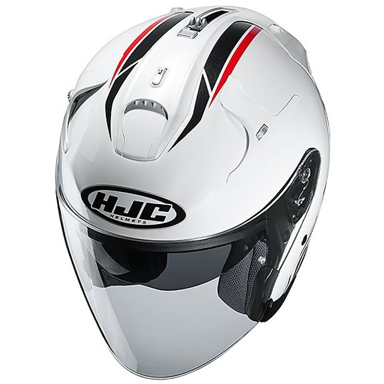Jet Helmet Double Visor HJC FG-JET PATON MC10 White Black Fiber