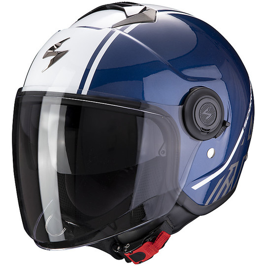 Jet Helmet Double Visor motorcycle Scorpion Exo-City AVENUE Dark Blue White
