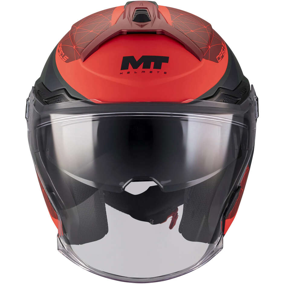 Jet Helmet MT Helmets COSMO SV ZAFIRO C16 Green Red Matt