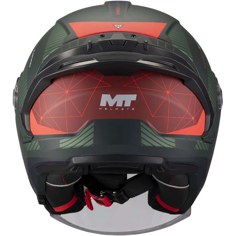 Jet Helmet MT Helmets COSMO SV ZAFIRO C16 Green Red Matt