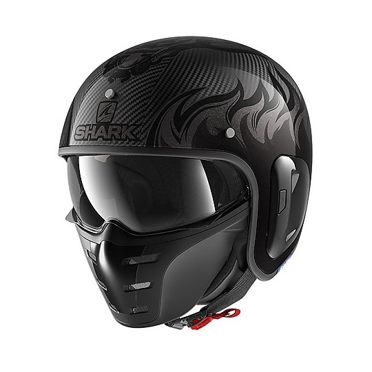 Jet Helmet Retro Motorcycle Shark S-DRAK CARBON 2 Dagon Carbon Anthracite