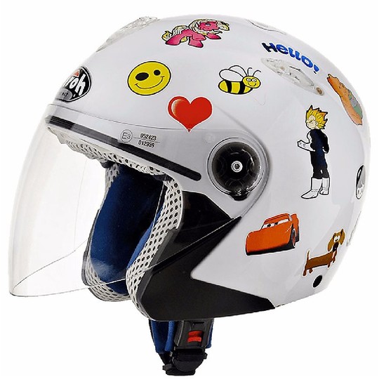 Jet Jet Motorcycle Helmet Airoh Mr Jet Baby Glossy white