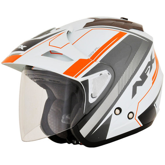 Jet Moto Helm AFX FX-50 Signal Weiß Orange