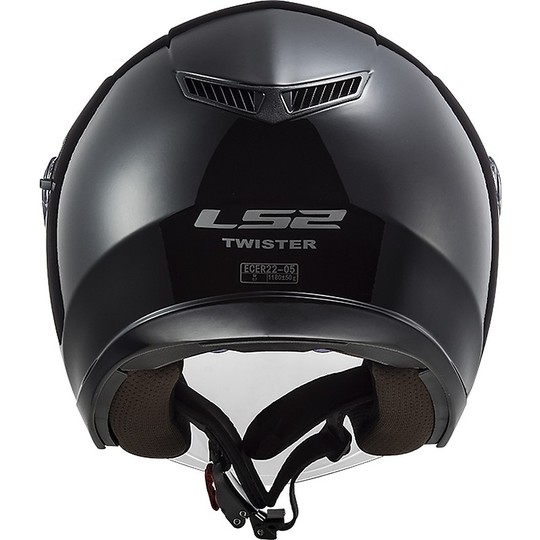 Jet Moto Helm Ls2 Doppelvisier Ls2 OF573 TWISTER 2 Solid Black