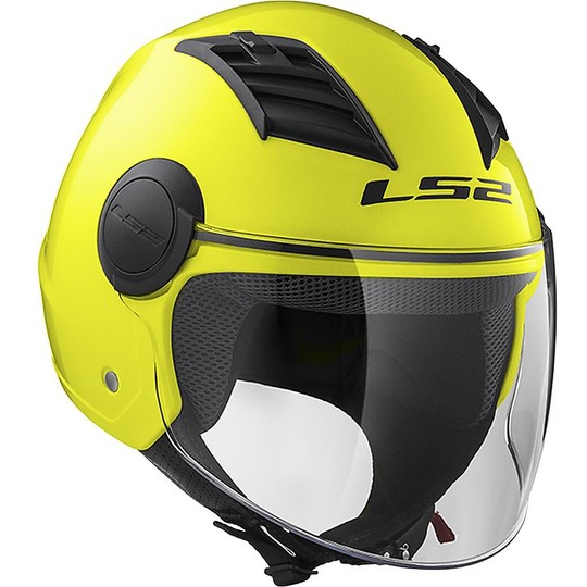 Jet Moto Helm LS2 OF562 Airflow Fest gelb fluoreszierend