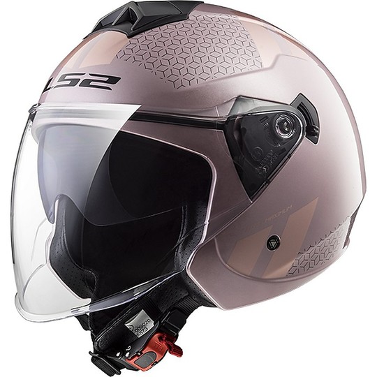 Jet Moto Helm LS2 OF573 Twister Combo Pale Pink